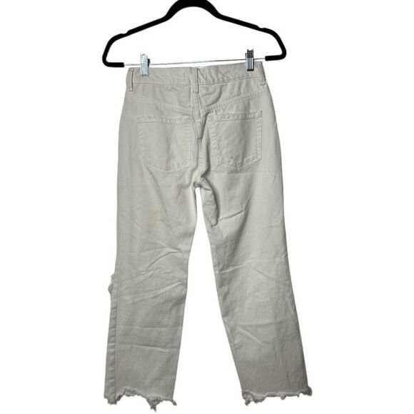 We The Free White Maggie Jeans Size 25 100% Cotton Cropped Bootcut Classic - Picture 5 of 11
